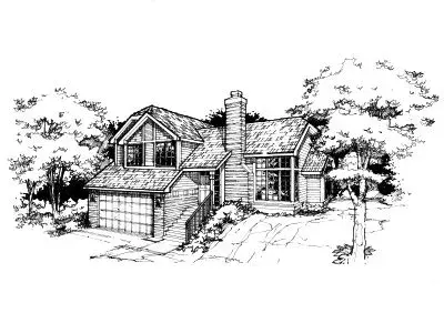Contemporary house plans 15-234 - front exterior, 1,807 sq ft, 3 bed, 2 bath house plans | Monster House Plans