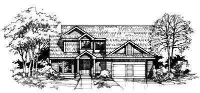 Contemporary house plans 15-254 - front exterior, 1,622 sq ft, 3 bed, 2 bath house plans | Monster House Plans