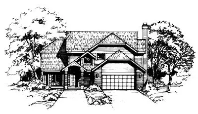 Contemporary house plans 15-260 - front exterior, 1,917 sq ft, 3 bed, 2 bath house plans | Monster House Plans