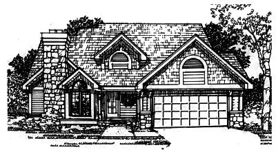 Contemporary house plans 15-268 - front exterior, 1,886 sq ft, 3 bed, 2 bath house plans | Monster House Plans