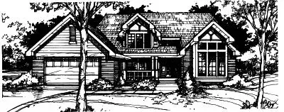 Contemporary house plans 15-270 - front exterior, 2,880 sq ft, 3 bed, 2 bath house plans | Monster House Plans