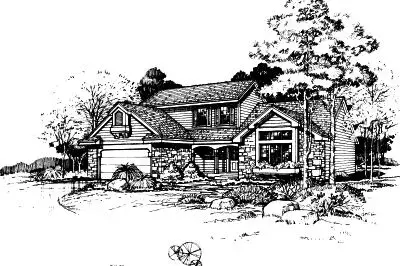 Contemporary house plans 15-286 - front exterior, 2,200 sq ft, 4 bed, 3 bath house plans | Monster House Plans