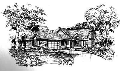Northwest house plans 15-291 - front exterior, 1,830 sq ft, 3 bed, 2 bath house plans | Monster House Plans