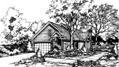 Contemporary house plans 15-295 - front exterior, 1,530 sq ft, 3 bed, 2 bath house plans | Monster House Plans