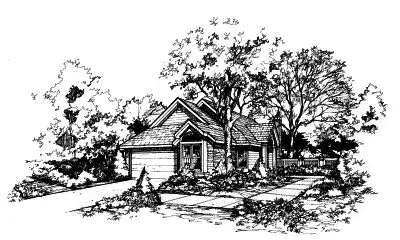 Contemporary house plans 15-296 - front exterior, 1,530 sq ft, 3 bed, 2 bath house plans | Monster House Plans