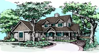 Country house plans 15-308 - front exterior, 3,065 sq ft, 4 bed, 2 bath house plans | Monster House Plans