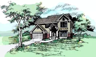 Traditional house plans 15-311 - front exterior, 2,123 sq ft, 4 bed, 2 bath house plans | Monster House Plans