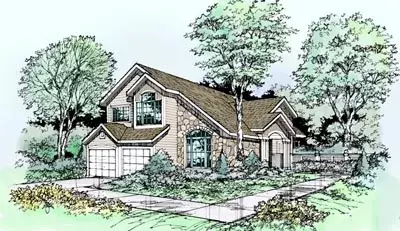 Contemporary house plans 15-314 - front exterior, 2,018 sq ft, 3 bed, 2 bath house plans | Monster House Plans