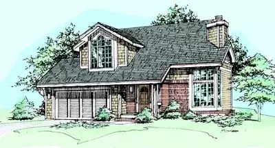 Northwest house plans 15-321 - front exterior, 1,777 sq ft, 4 bed, 2 bath house plans | Monster House Plans