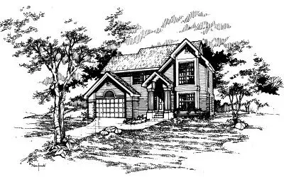 Contemporary house plans 15-348 - front exterior, 2,123 sq ft, 4 bed, 2 bath house plans | Monster House Plans