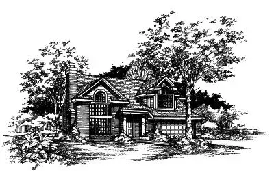 Contemporary house plans 15-349 - front exterior, 2,309 sq ft, 4 bed, 2 bath house plans | Monster House Plans