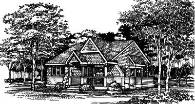 Country house plans 15-354 - front exterior, 1,199 sq ft, 2 bed, 2 bath house plans | Monster House Plans