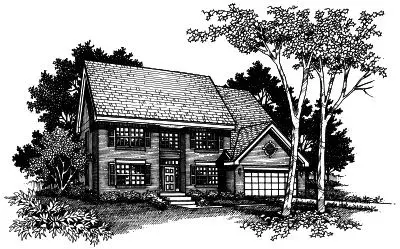 Early American house plans 15-377 - front exterior, 2,156 sq ft, 4 bed, 2 bath house plans | Monster House Plans