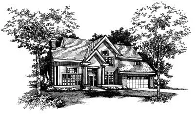 Contemporary house plans 15-379 - front exterior, 2,309 sq ft, 4 bed, 2 bath house plans | Monster House Plans