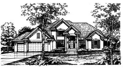 Southern house plans 15-406 - front exterior, 3,201 sq ft, 4 bed, 2 bath house plans | Monster House Plans