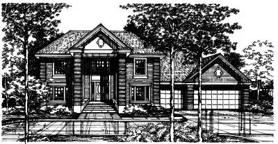 Contemporary house plans 15-414 - front exterior, 2,982 sq ft, 4 bed, 2 bath house plans | Monster House Plans