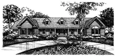 Contemporary house plans 15-427 - front exterior, 3,044 sq ft, 3 bed, 2 bath house plans | Monster House Plans