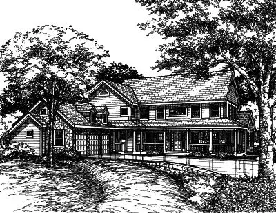 Country house plans 15-442 - front exterior, 3,621 sq ft, 5 bed, 4 bath house plans | Monster House Plans