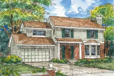 Contemporary house plans 15-443 - front exterior, 1,467 sq ft, 3 bed, 2 bath house plans | Monster House Plans