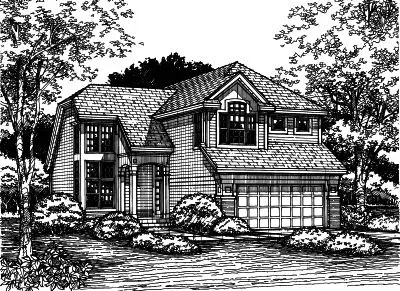 Contemporary house plans 15-451 - front exterior, 1,982 sq ft, 4 bed, 2 bath house plans | Monster House Plans
