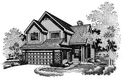 Contemporary house plans 15-475 - front exterior, 2,060 sq ft, 4 bed, 2 bath house plans | Monster House Plans