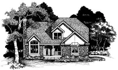 Contemporary house plans 15-477 - front exterior, 2,439 sq ft, 4 bed, 2 bath house plans | Monster House Plans