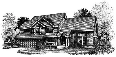 Contemporary house plans 15-483 - front exterior, 2,786 sq ft, 5 bed, 3 bath house plans | Monster House Plans