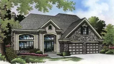 Contemporary house plans 15-491 - front exterior, 2,209 sq ft, 4 bed, 3 bath house plans | Monster House Plans