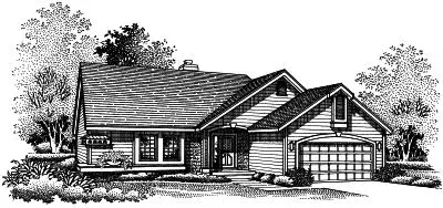Ranch house plans 15-503 - front exterior, 1,280 sq ft, 3 bed, 2 bath house plans | Monster House Plans