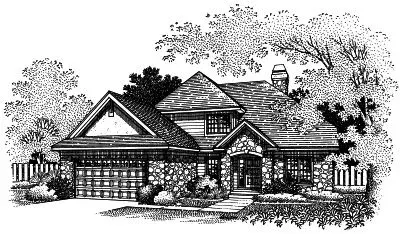Contemporary house plans 15-508 - front exterior, 1,944 sq ft, 4 bed, 3 bath house plans | Monster House Plans