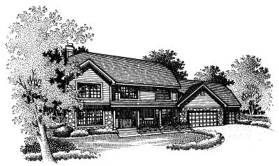 Traditional house plans 15-519 - front exterior, 2,552 sq ft, 4 bed, 3 bath house plans | Monster House Plans
