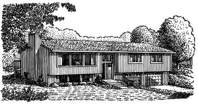 Contemporary house plans 15-524 - front exterior, 1,838 sq ft, 3 bed, 2 bath house plans | Monster House Plans