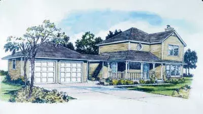 Country house plans 15-542 - front exterior, 1,618 sq ft, 2 bed, 2 bath house plans | Monster House Plans
