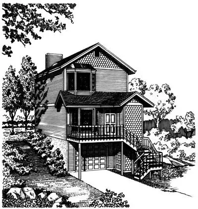 Traditional house plans 15-546 - front exterior, 1,309 sq ft, 2 bed, 2 bath house plans | Monster House Plans