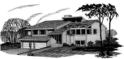 Contemporary house plans 15-562 - front exterior, 2,263 sq ft, 4 bed, 3 bath house plans | Monster House Plans