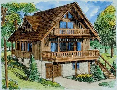 Cottage house plans 15-572 - front exterior, 1,614 sq ft, 3 bed, 2 bath house plans | Monster House Plans