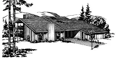 Contemporary house plans 15-581 - front exterior, 2,899 sq ft, 4 bed, 2 bath house plans | Monster House Plans