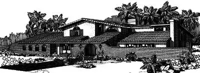 Southwest house plans 15-585 - front exterior, 2,930 sq ft, 4 bed, 3 bath house plans | Monster House Plans