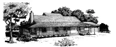 Ranch house plans 15-592 - front exterior, 1,985 sq ft, 4 bed, 3 bath house plans | Monster House Plans
