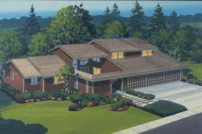 Contemporary house plans 15-593 - front exterior, 2,759 sq ft, 4 bed, 2 bath house plans | Monster House Plans