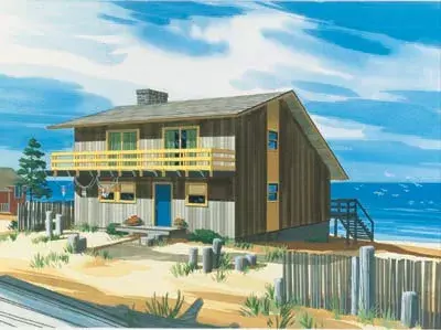 Contemporary house plans 15-596 - front exterior, 992 sq ft, 3 bed, 1 bath house plans | Monster House Plans