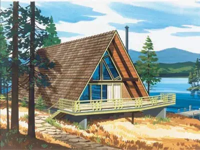 Contemporary house plans 15-598 - front exterior, 1,063 sq ft, 2 bed, 1 bath house plans | Monster House Plans
