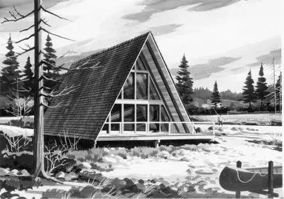 Contemporary house plans 15-600 - front exterior, 970 sq ft, 2 bed, 1 bath house plans | Monster House Plans