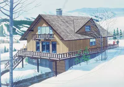 Contemporary house plans 15-620 - front exterior, 1,536 sq ft, 3 bed, 2 bath house plans | Monster House Plans