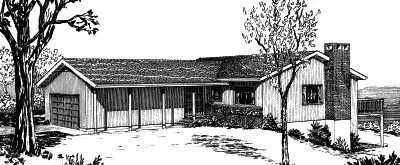 Ranch house plans 15-623 - front exterior, 2,508 sq ft, 2 bed, 2 bath house plans | Monster House Plans