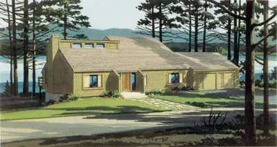 Contemporary house plans 15-629 - front exterior, 1,533 sq ft, 3 bed, 2 bath house plans | Monster House Plans