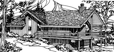 Contemporary house plans 15-635 - front exterior, 1,392 sq ft, 3 bed, 2 bath house plans | Monster House Plans