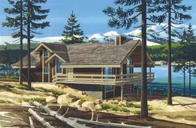 Contemporary house plans 15-636 - front exterior, 1,392 sq ft, 3 bed, 2 bath house plans | Monster House Plans