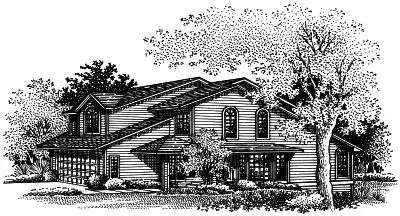 Contemporary house plans 15-658 - front exterior, 2,117 sq ft, 4 bed, 3 bath house plans | Monster House Plans