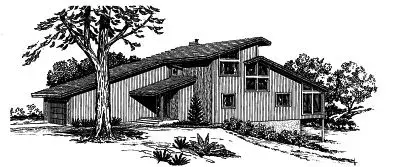 Contemporary house plans 15-665 - front exterior, 1,195 sq ft, 2 bed, 2 bath house plans | Monster House Plans